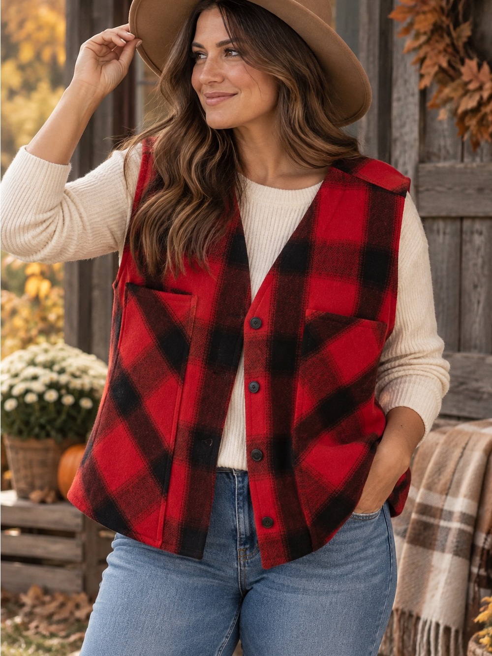 Stormy Kromer 100% Wool Buffalo Plaid Vest | XL Unisex | Made in USA